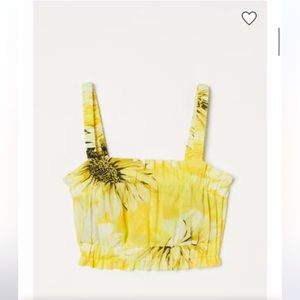 Yellow sunflower H&M crop top and matching skirt